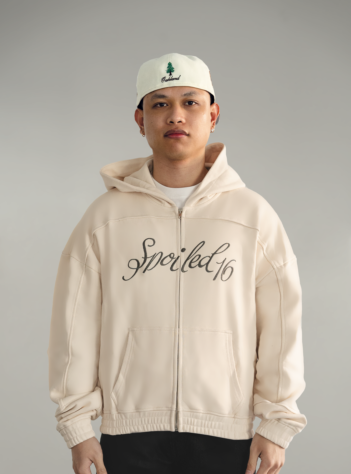 ZIP HOODIE CREAM WHITE